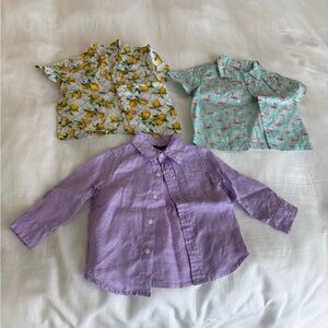 Janie and Jack Lavender Button Down Shirt